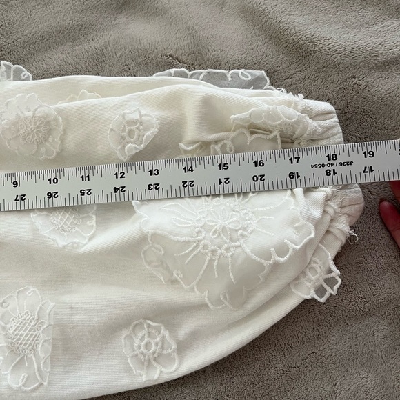 Free People Icing On Ivory Off Shoulder Cropped Boho Blouse Top Size Large - Picture 15 of 16